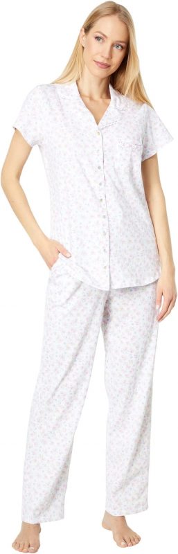 Eileen West Pansy Print Capri Pajama Set